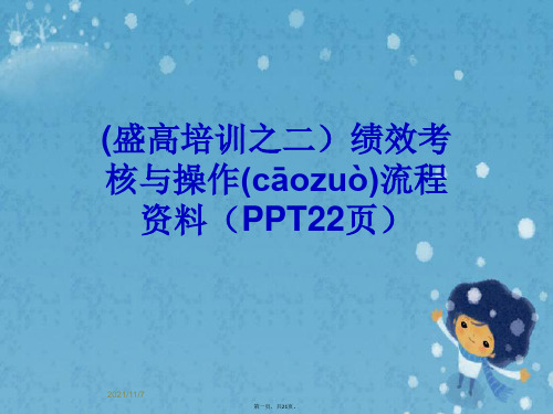 (盛高培训之二)绩效考核与操作流程资料(PPT22页)