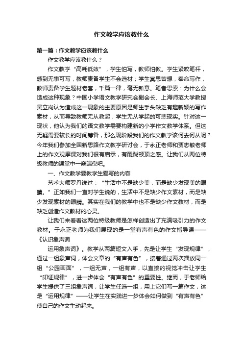 作文教学应该教什么