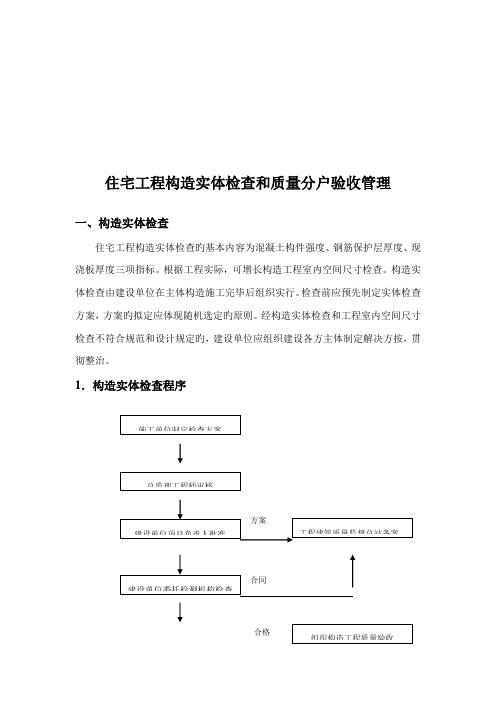 住宅工程结构实体检验和质量验收管理方案