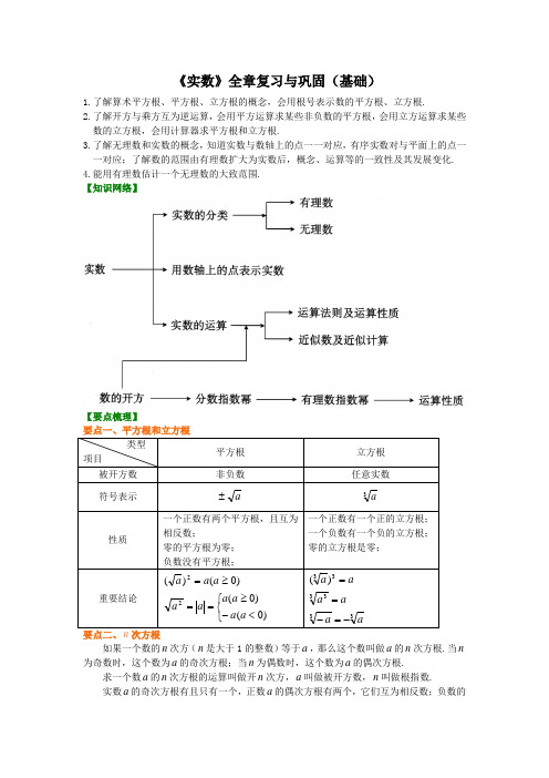 实数全章复习与巩固基础知识讲解