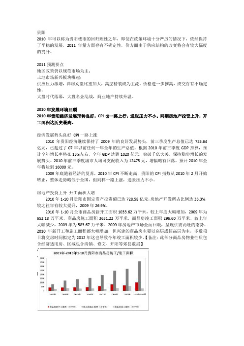 合富辉煌2011年贵阳房地产市场预测