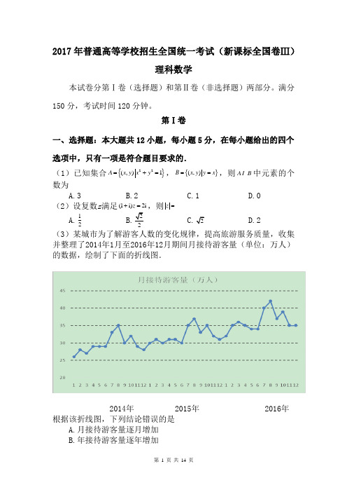 2017年高考新课标3理科数学真题及答案详解