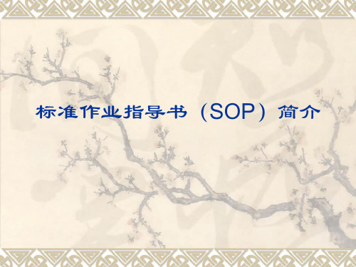 标准作业指导书(SOP)简介