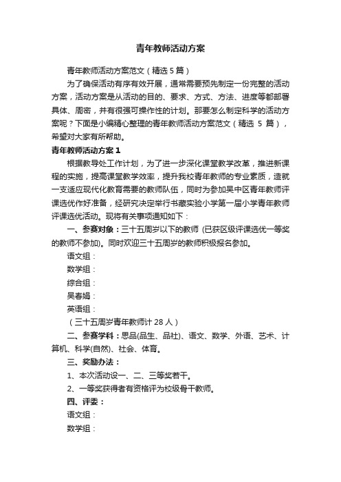 青年教师活动方案