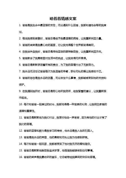 给爸爸情感文案