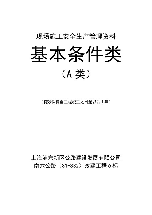 现场施工安全生产管理资料 精品