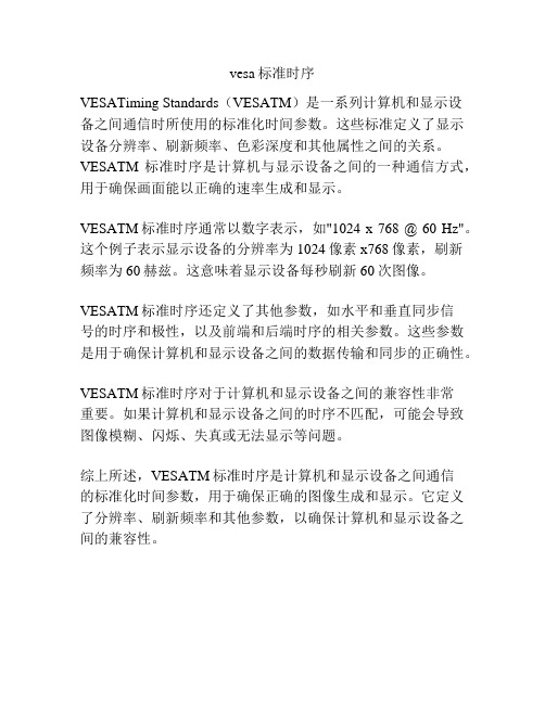 vesa标准时序