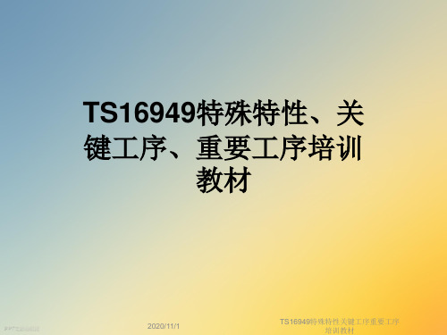 TS16949特殊特性关键工序重要工序培训教材