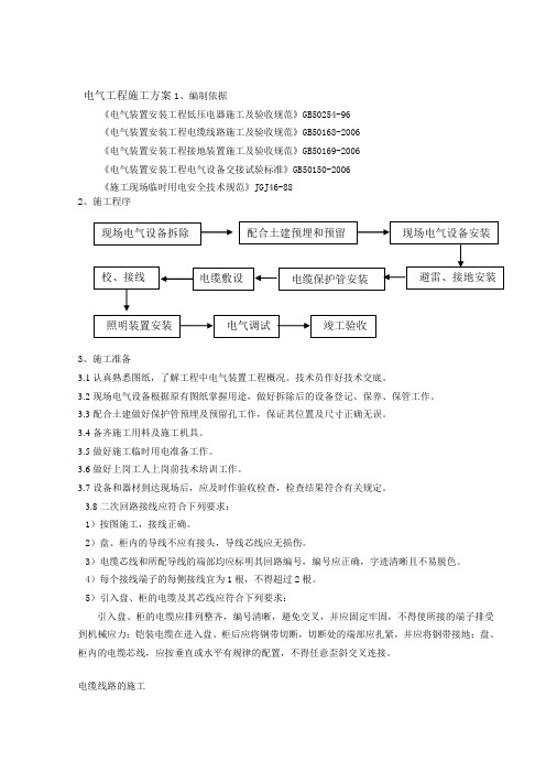 电气仪表自控系统安装施工方案