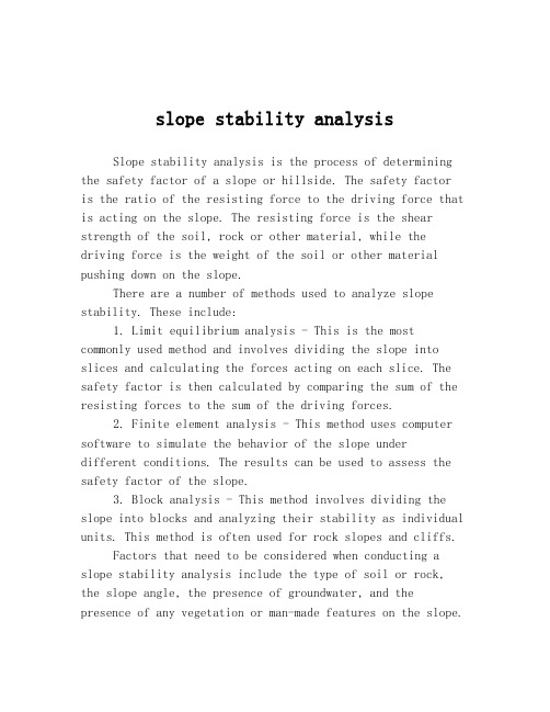 slope stability analysis