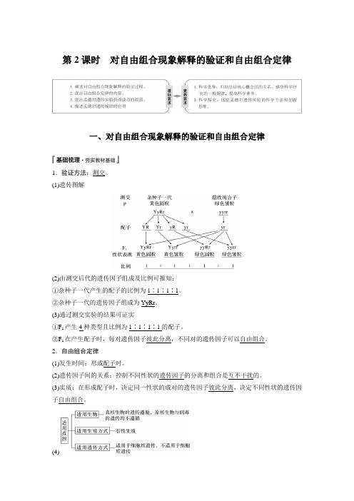 19-20版：1.2.2 对自由组合现象解释的验证和自由组合定律（步步高）