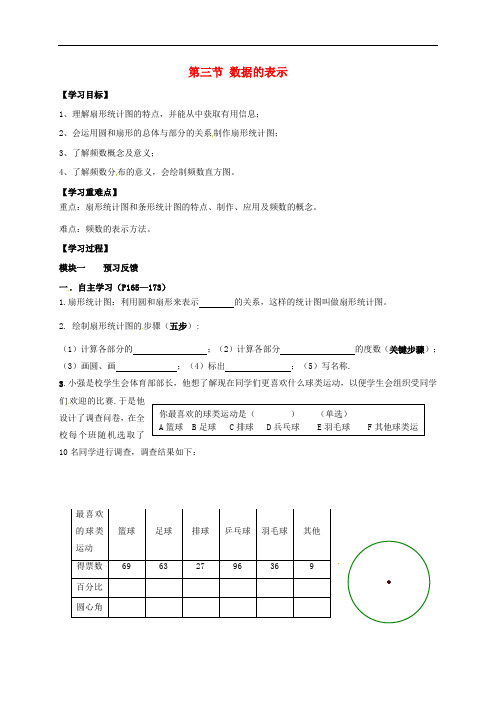 七年级数学上册 6.3 数据的表示导学案(无答案)(新版)北师大版