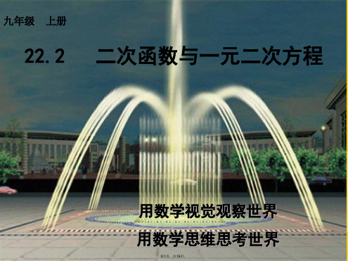 人教版九级上册第二十二章二次函数二次函数与一元二次方程(共19张PPT)