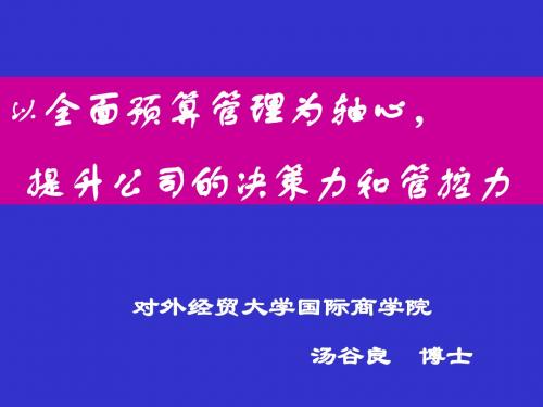 全面预算管理五大要领(SD)