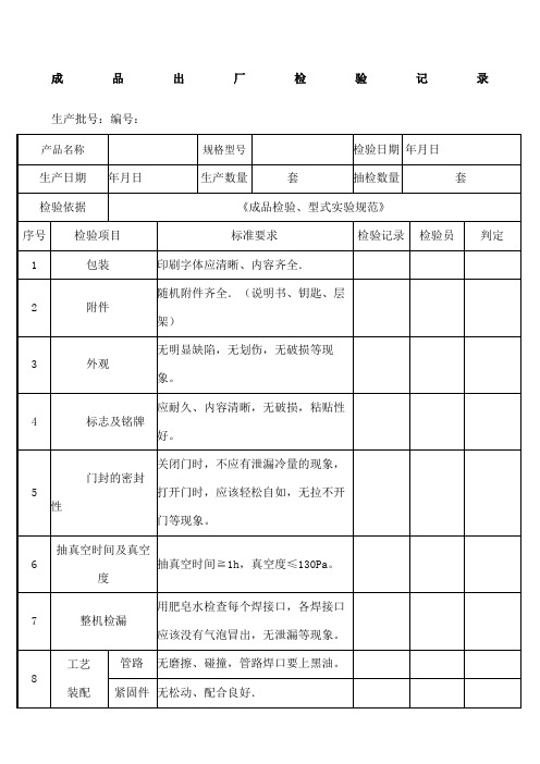 成品检验记录表