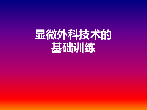 小血管吻合基础训练