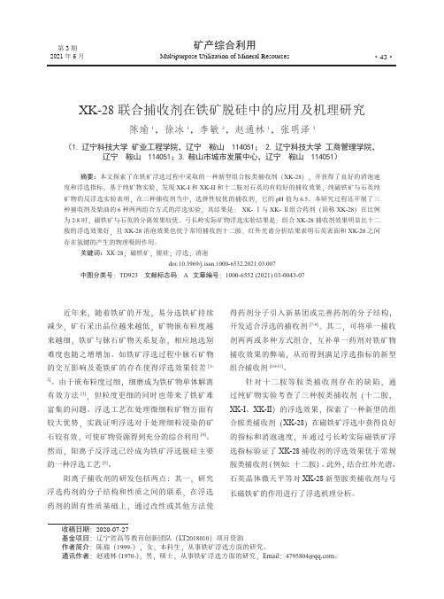 XK-28联合捕收剂在铁矿脱硅中的应用及机理研究