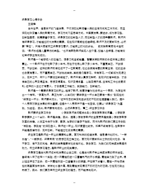 教师终身学习心得体会