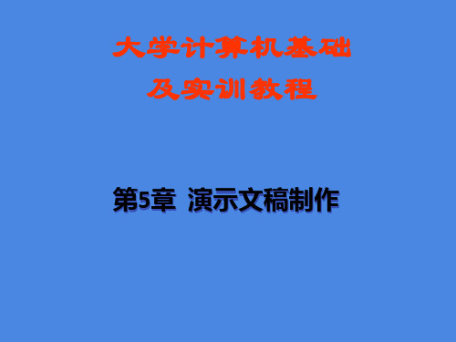 大学计算机基础及实训教程第5章