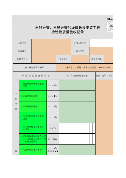 SG-A079_电线导管、电缆导管和线槽敷设安装工程检验批质量验收记录