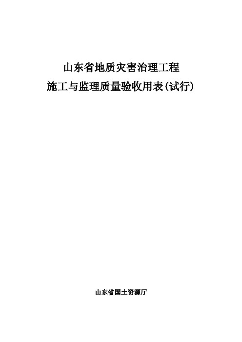 [山东]地质灾害治理工程施工与监理质量验收表(338页,表格丰富)