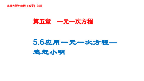 北师大版七年级数学上册应用一元一次方程-追赶小明课件