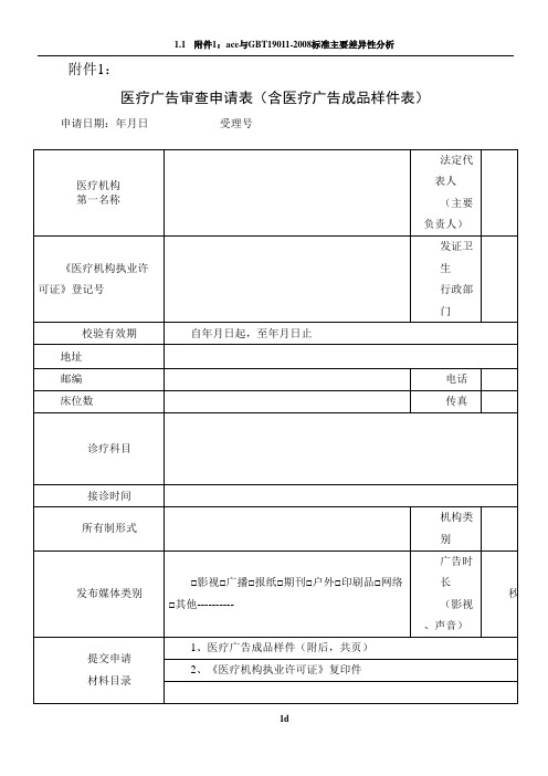 医疗广告审查申请表53705