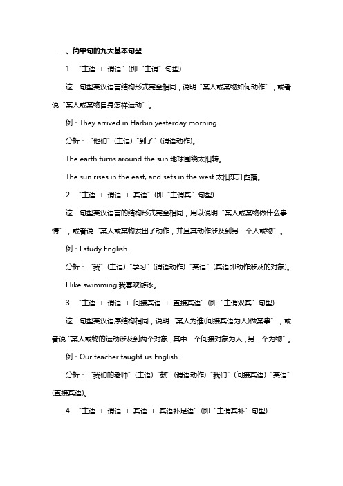 主谓宾-简单句