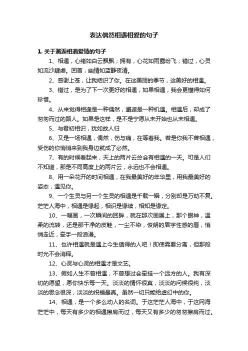 表达偶然相遇相爱的句子