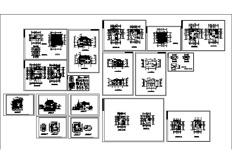 比较受欢迎的四套经典的别墅建筑施工图纸