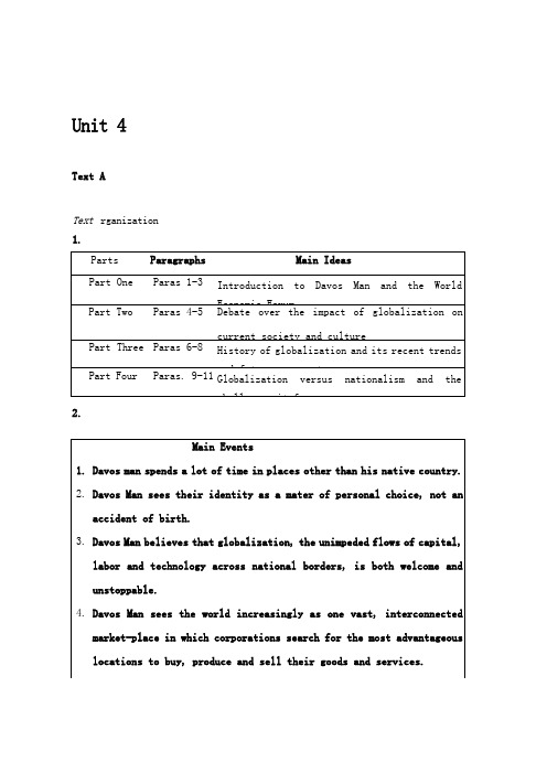 全新版大学英语(第二版)综合教程第四册unit4课后练习答案