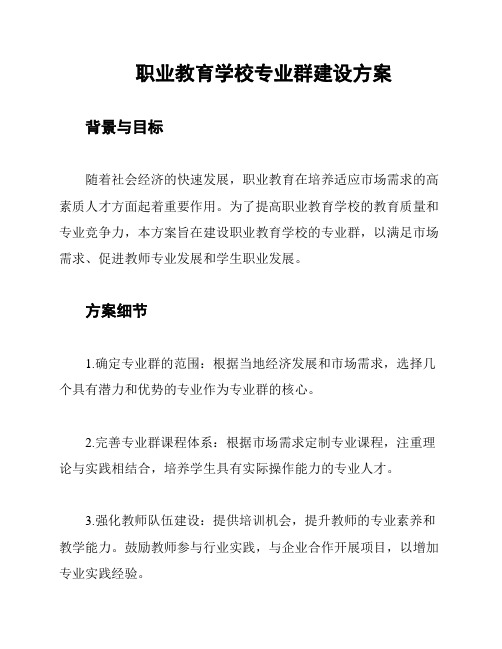 职业教育学校专业群建设方案