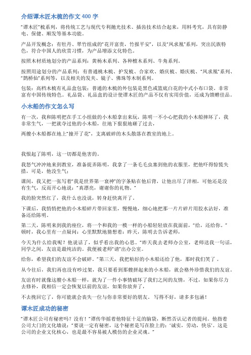 谭木匠作文范文