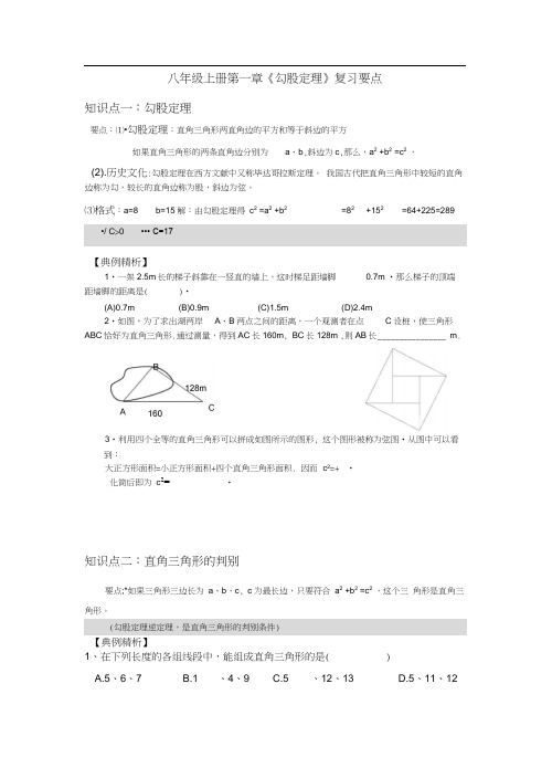 八年级上册第一章《勾股定理》复习要点