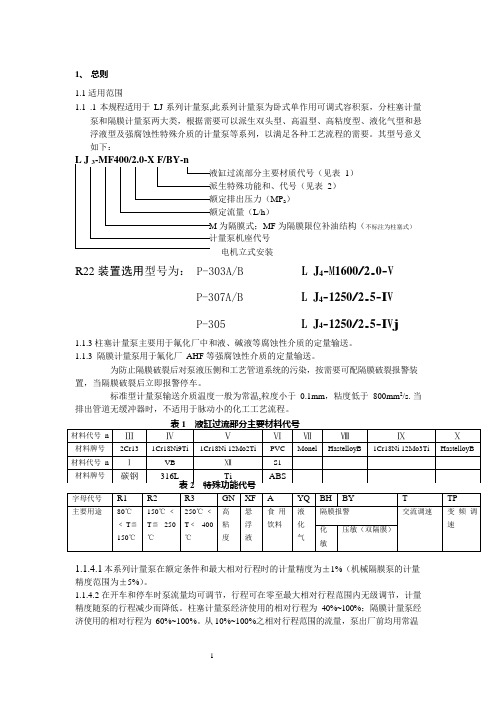 LJ系列计量泵维护检修规程(可编辑修改word版)