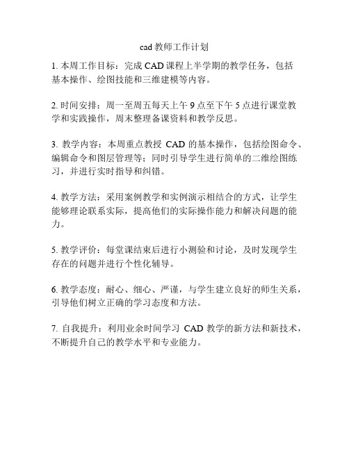 cad教师工作计划