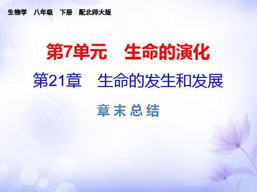 2019春北师大版八年级生物下册课件：第21章  章末总结(共19张PPT)