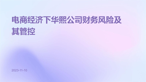 电商经济下华熙公司财务风险及其管控