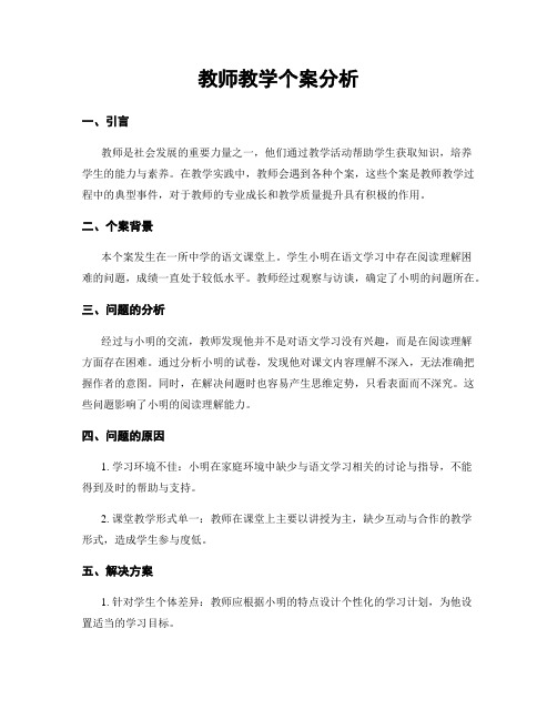 教师教学个案分析