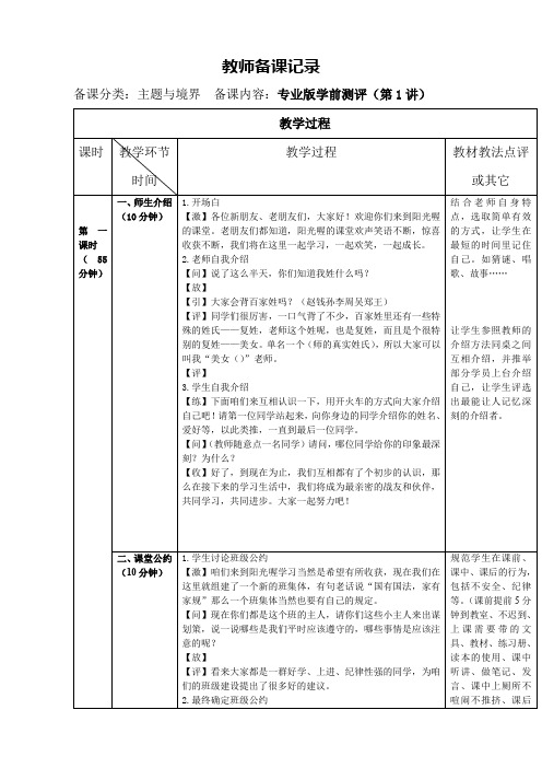 阳光喔--小学作文专题主题与境界(教案课件)39元主题与境界-专业版学前测评(教案)(8.8)