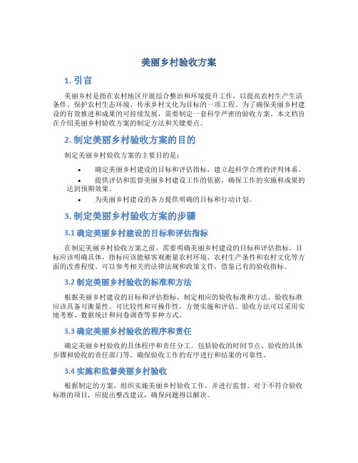 美丽乡村验收方案