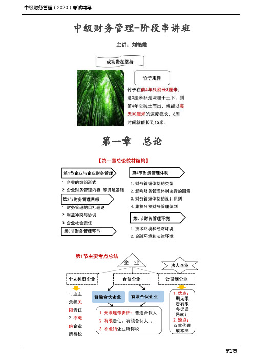 中级财务管理-阶段第1-4章节串讲