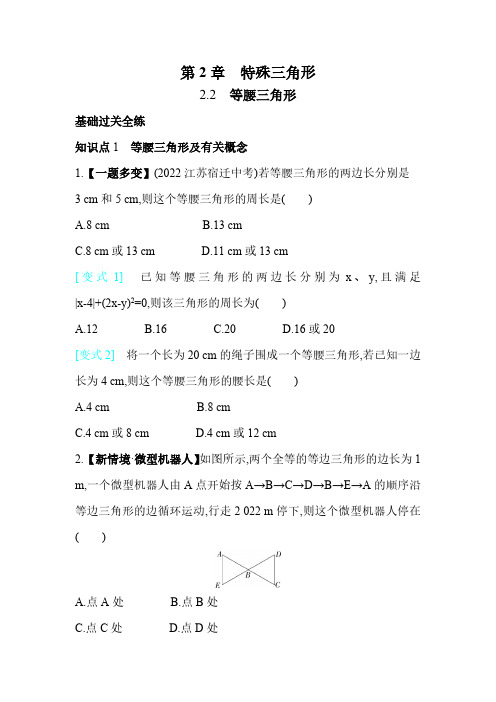 2.2 等腰三角形 浙教版数学八年级上册素养提升练(含解析)