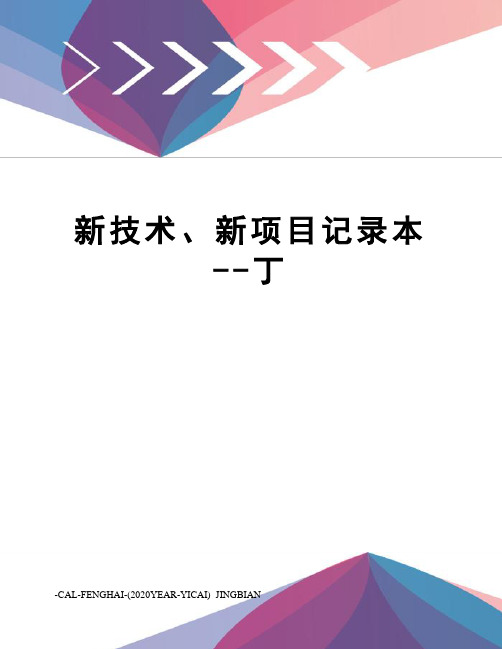 新技术、新项目记录本--丁