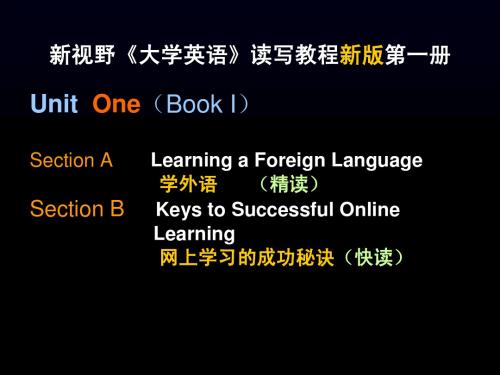 新视野大学英语第二版第一册Unit 1