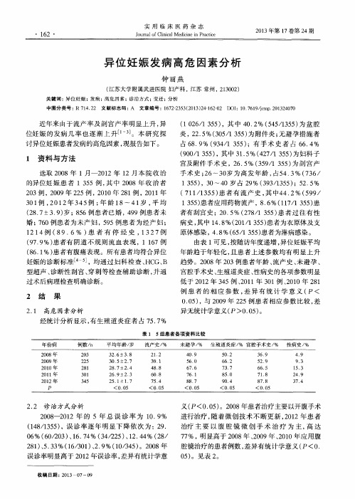 异位妊娠发病高危因素分析