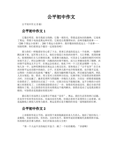 公平初中作文