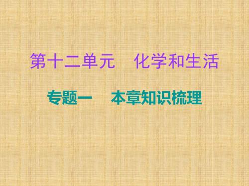 九年级化学下册 第12单元 化学和生活 专题一 本章知识梳理名师精编课件 (新版)新人教版