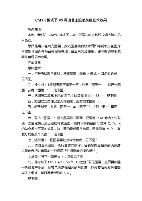 CMYK模式下PS调出非主流暗灰色艺术效果