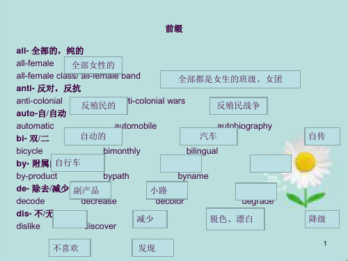 词缀(前缀和后缀)ppt课件